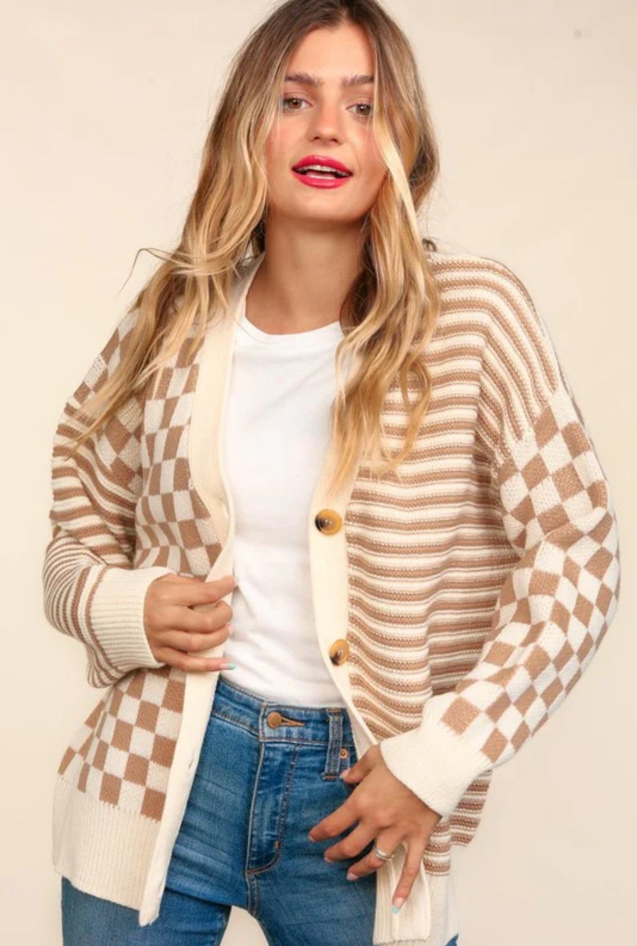 Checkers And Stripes Life Cardigan
