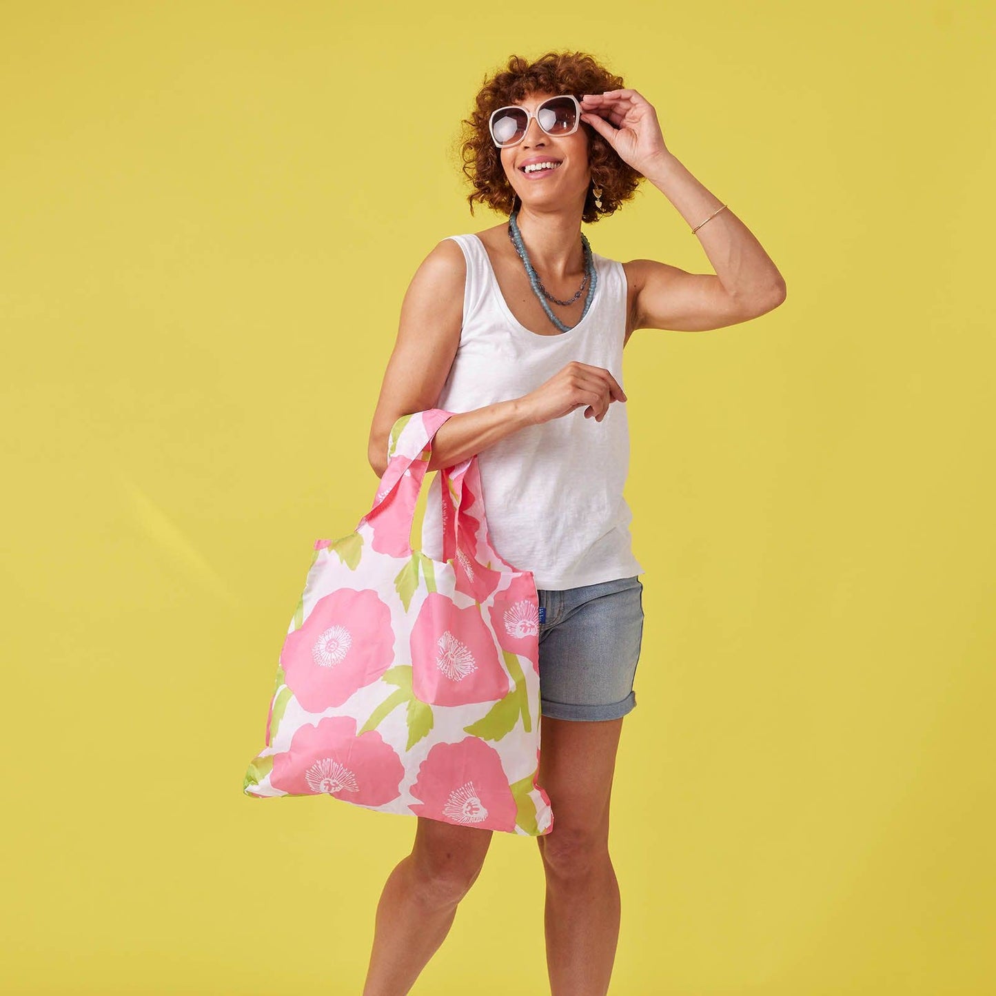 Pink Poppies Reusable Shopper Bag