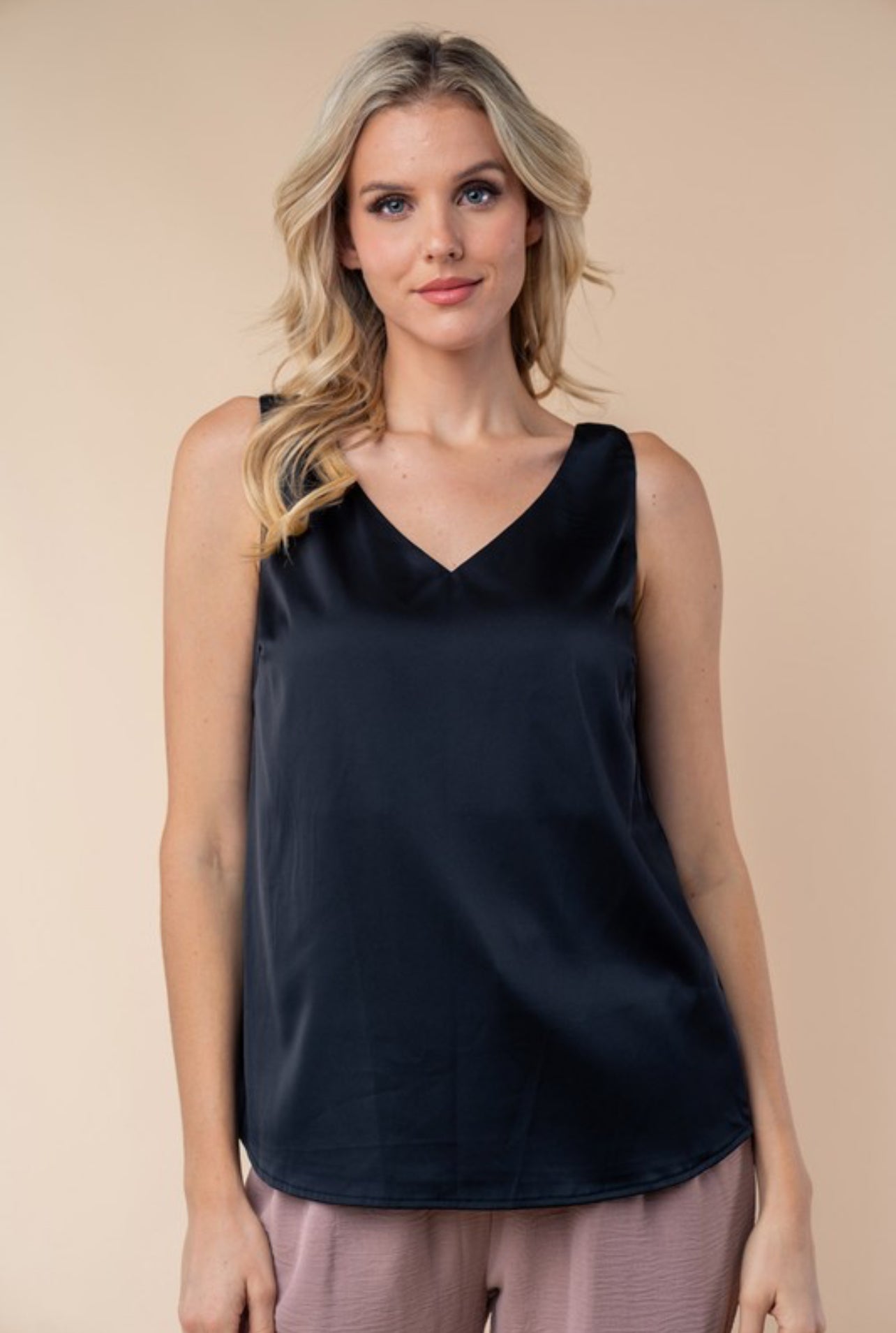 Subtle Shine Seriously Chic Top In Black