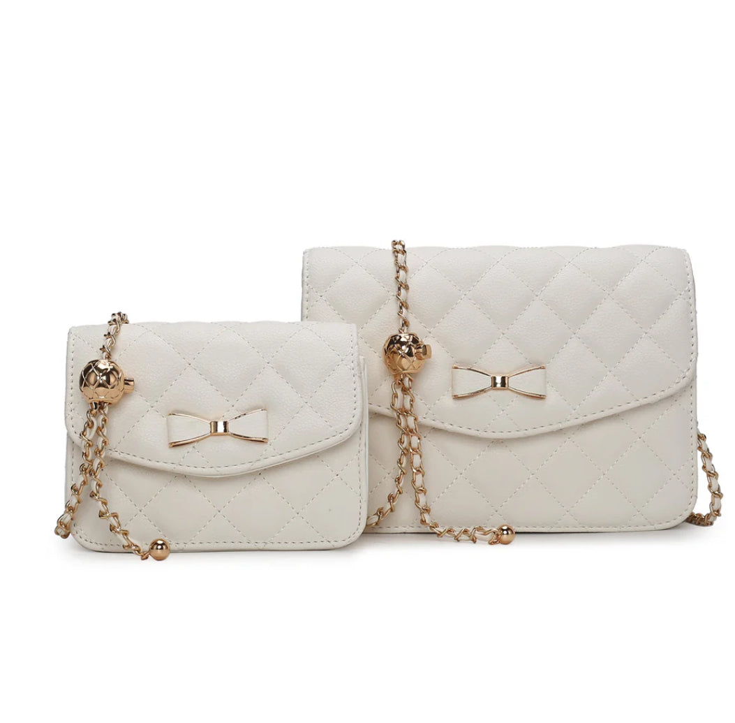 Blossom Quilted Shoulder Bag Set