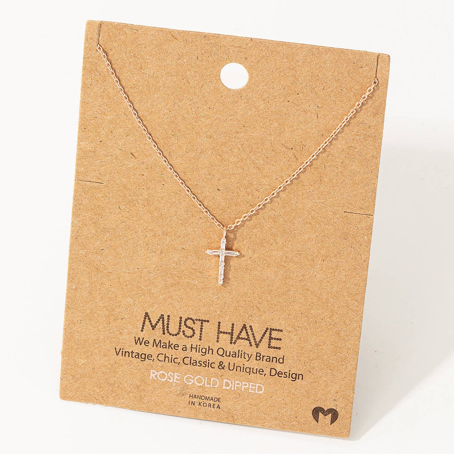 Cz Cross Pendant Necklace: S