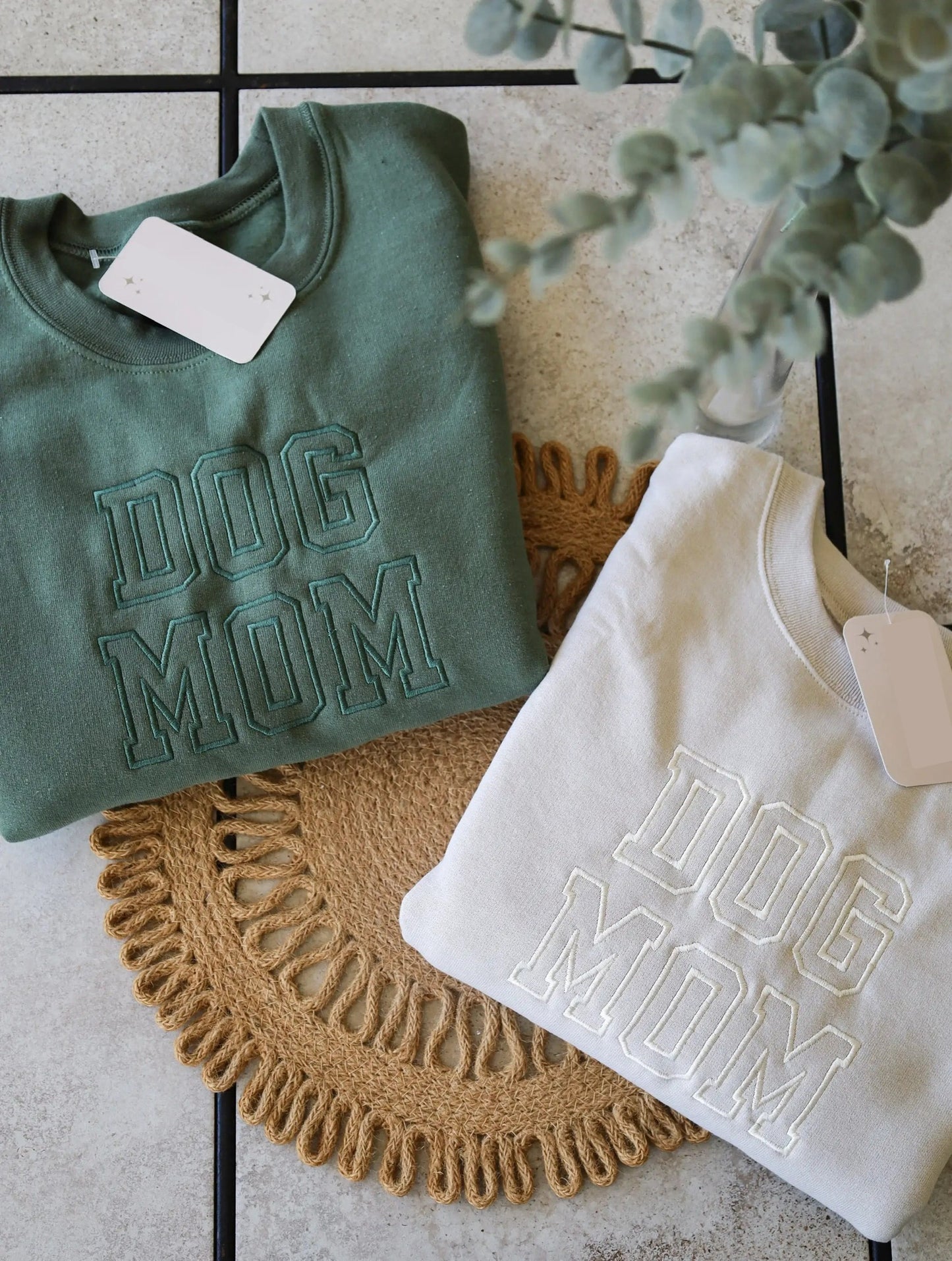 Dog Mom Embroidered Crew