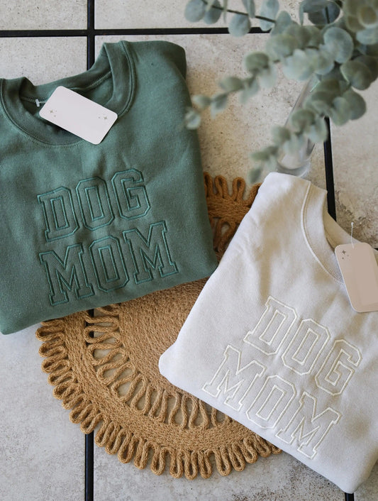 Dog Mom Embroidered Crew