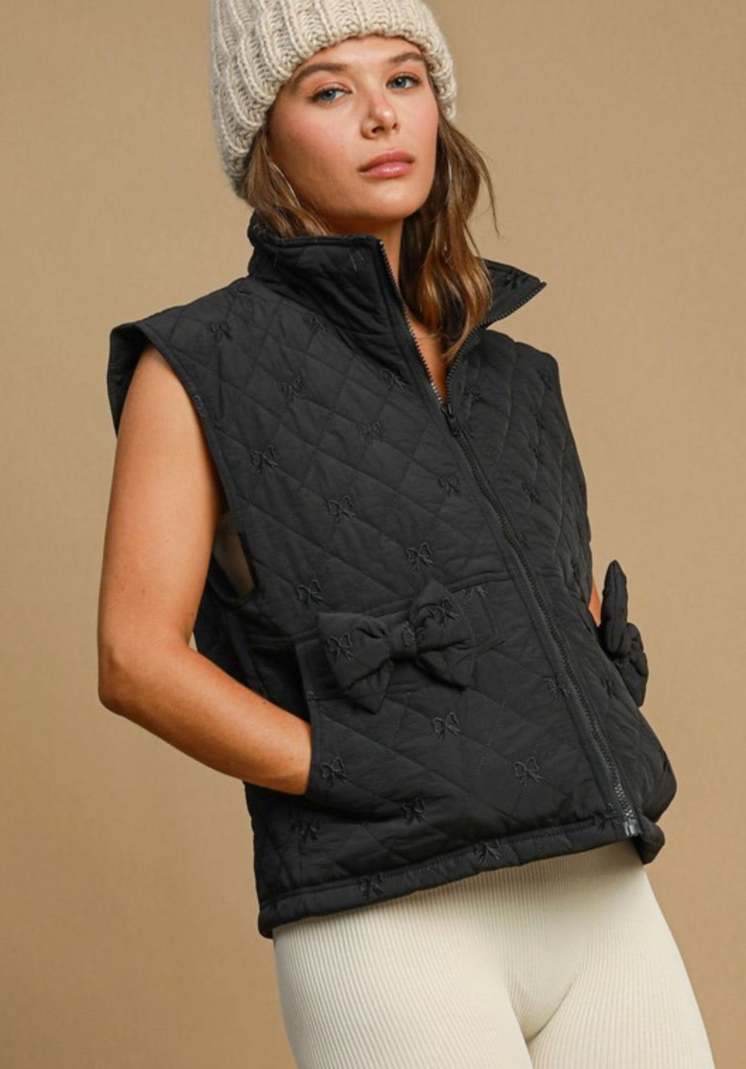 Quilted Bow Vest