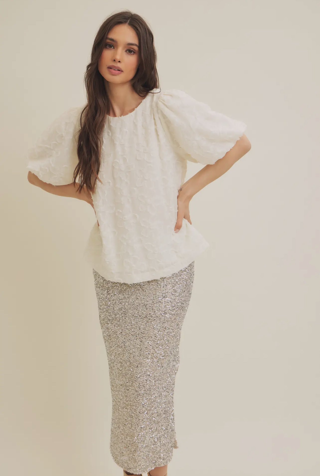 Elegance In 3D Flower Blouse