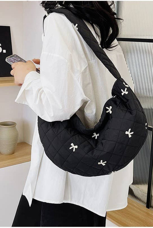 Quilted Bow Shoulder Bag
