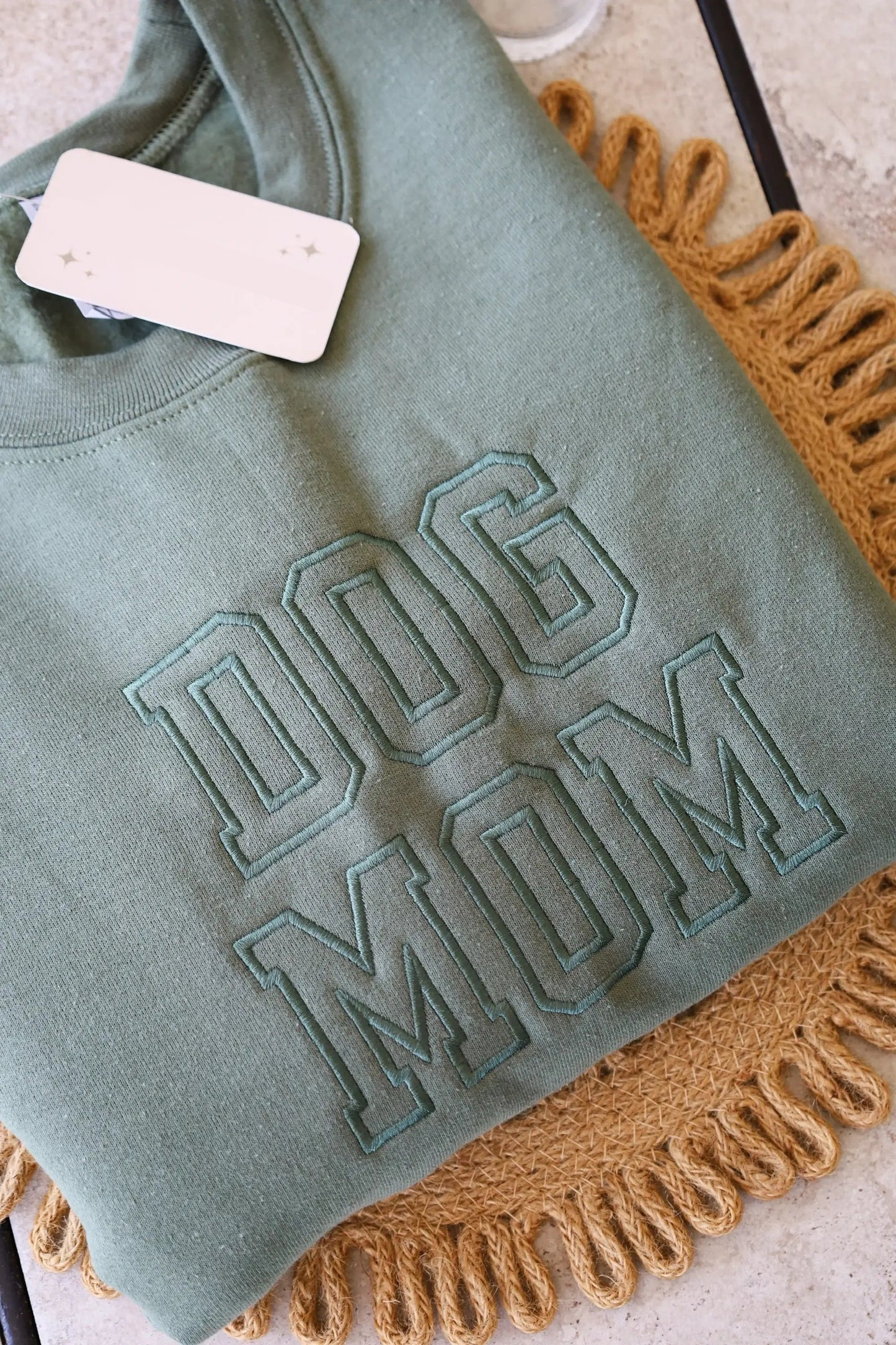 Dog Mom Embroidered Crew