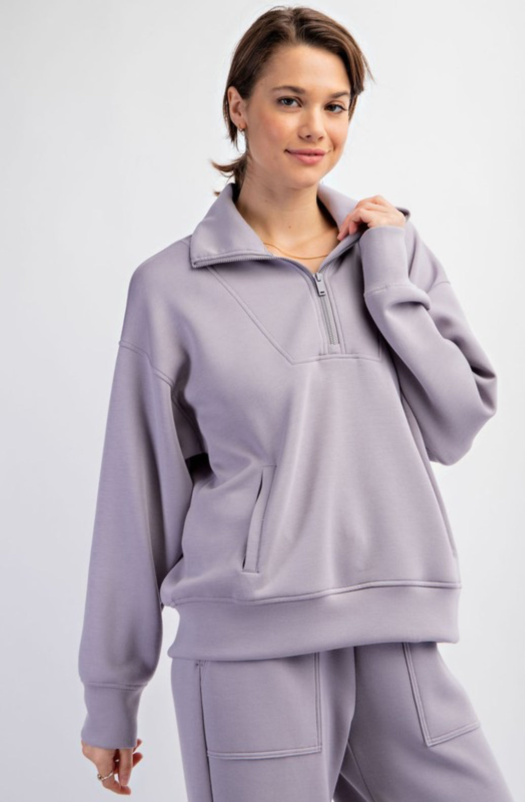 The Ultimate Quarter Zip Pullover In Mystic Grey