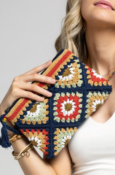 Handmade Crochet Tile Pouch