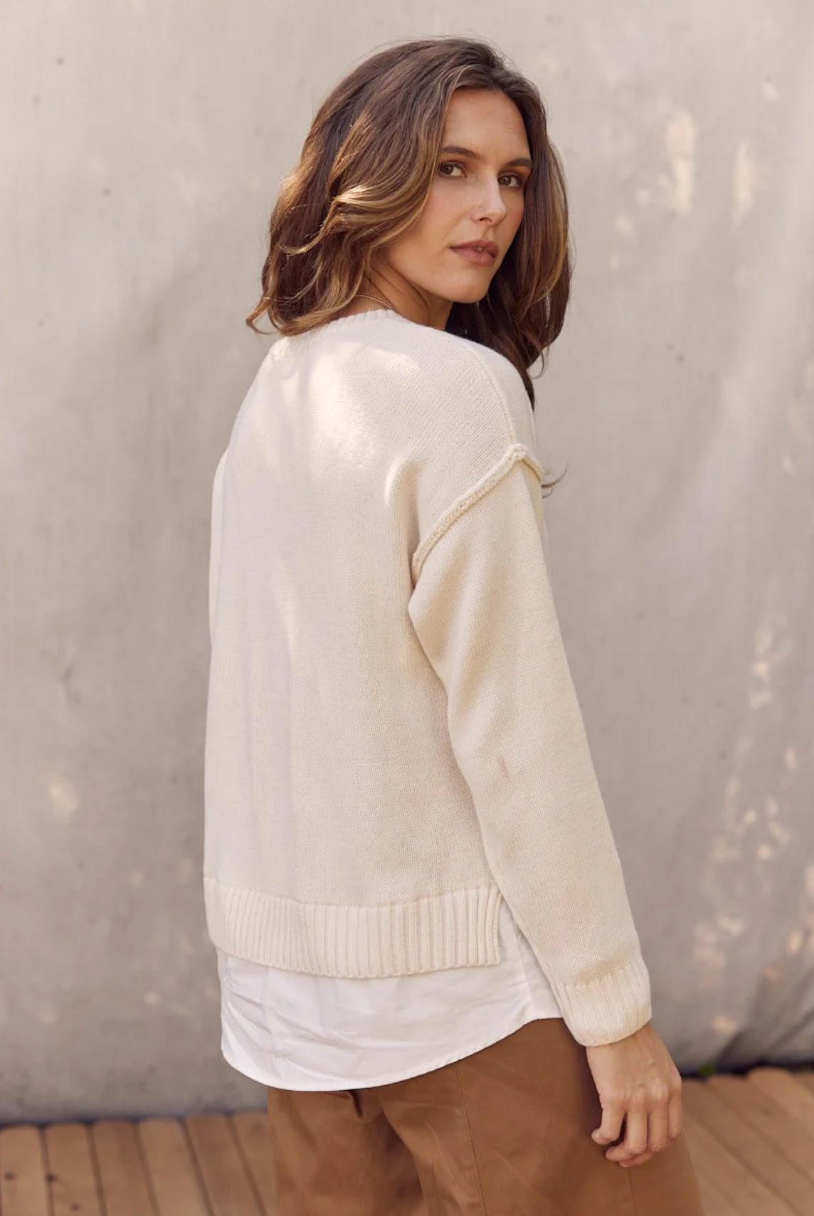 Two For One Sweater In Ivory