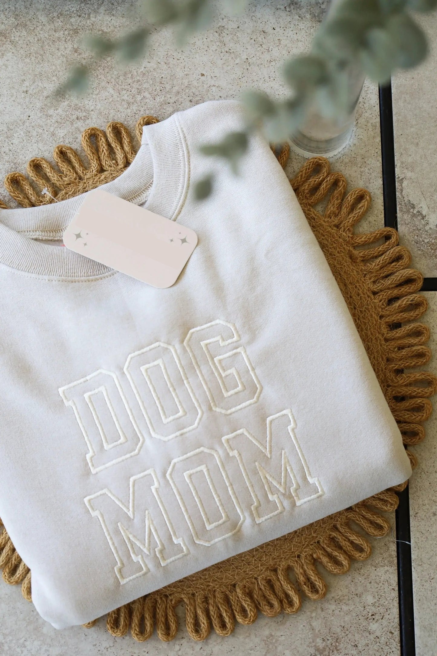 Dog Mom Embroidered Crew