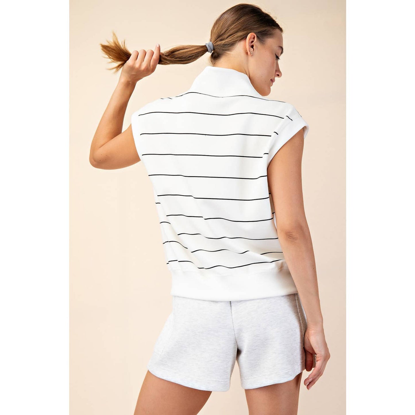 Stripe Luxe Sleeveless Top