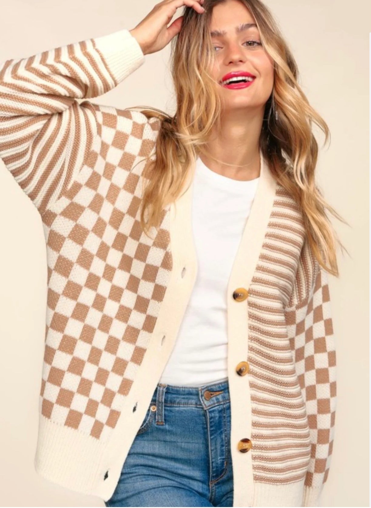 Checkers And Stripes Life Cardigan