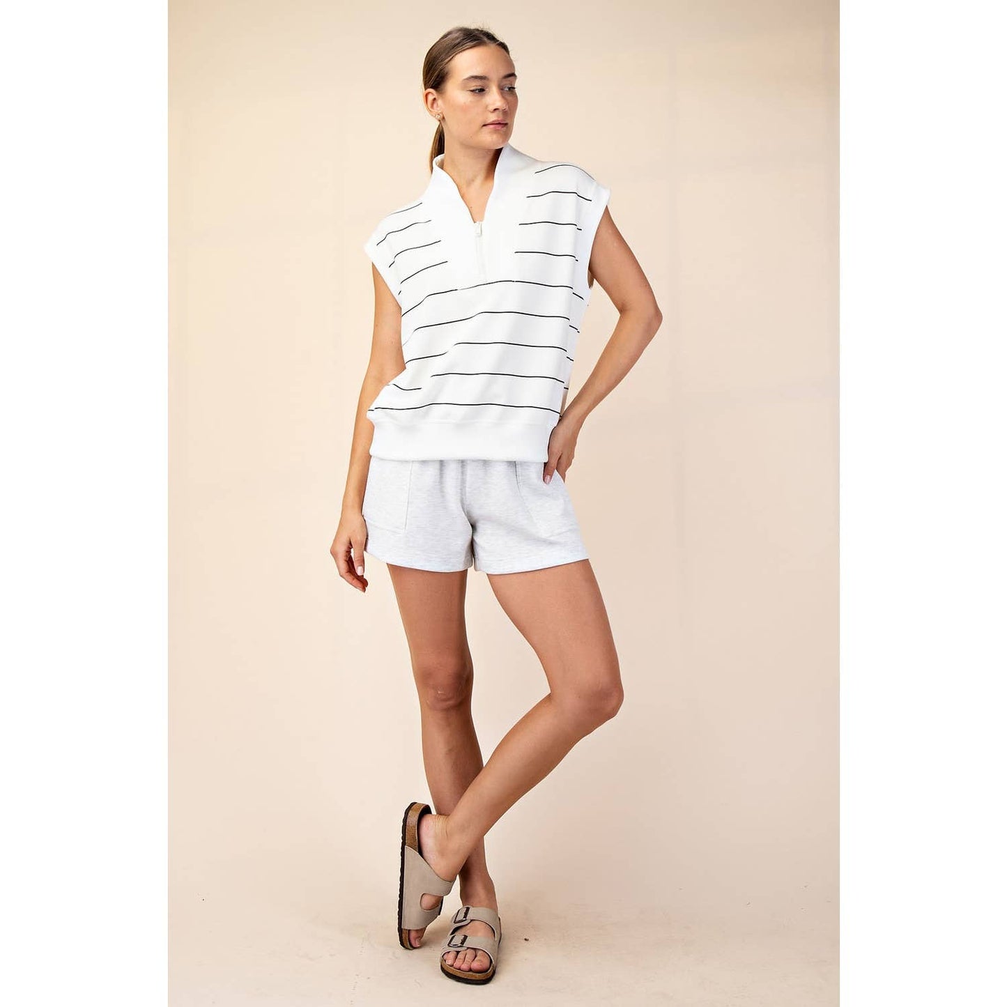 Stripe Luxe Sleeveless Top