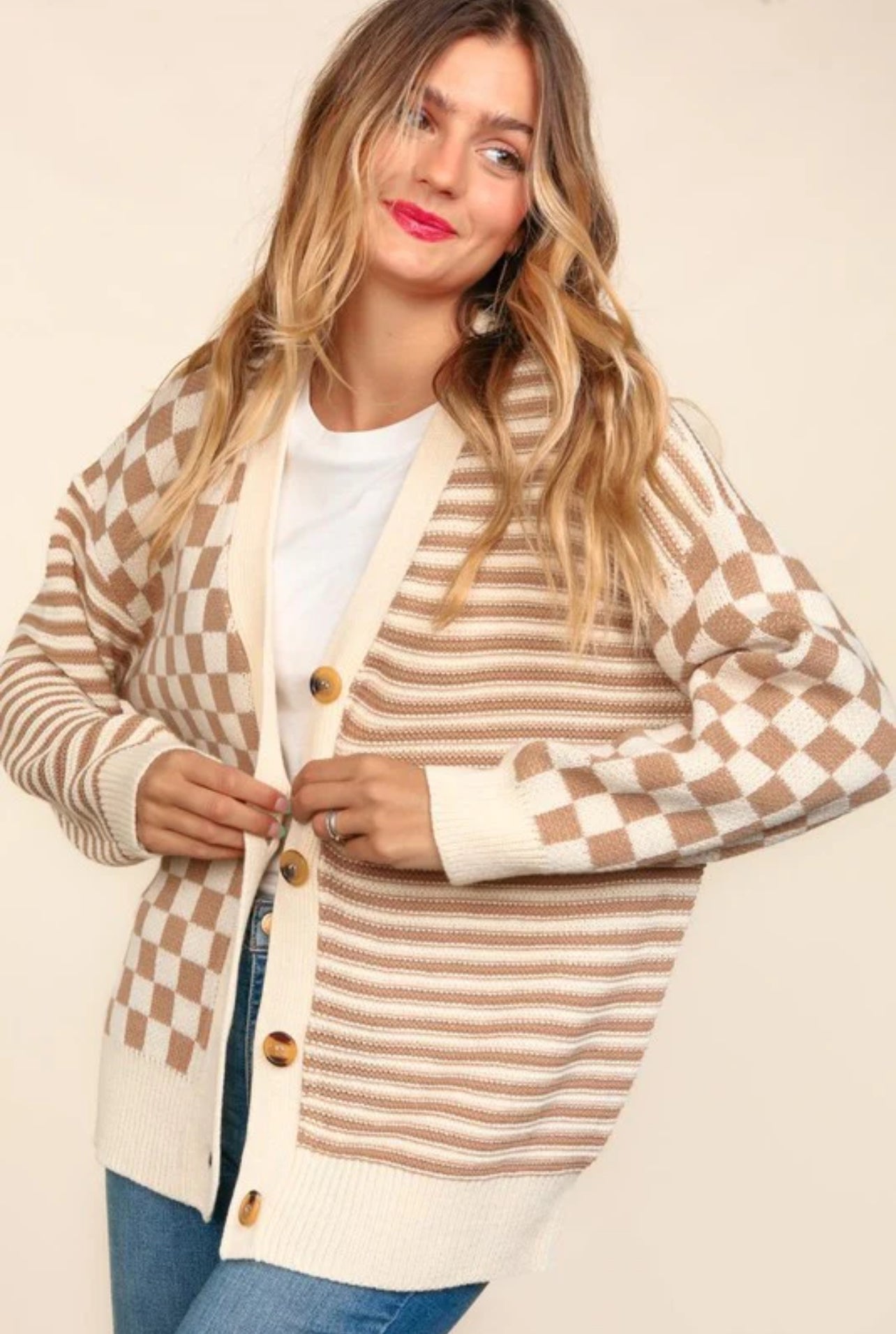 Checkers And Stripes Life Cardigan