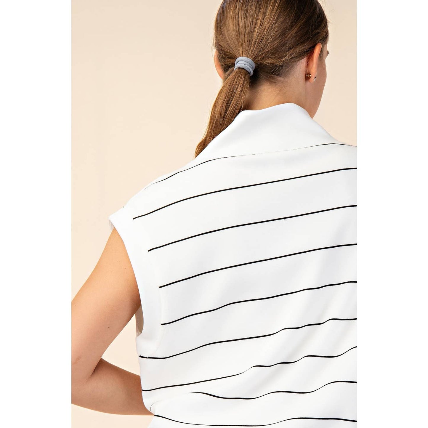 Stripe Luxe Sleeveless Top