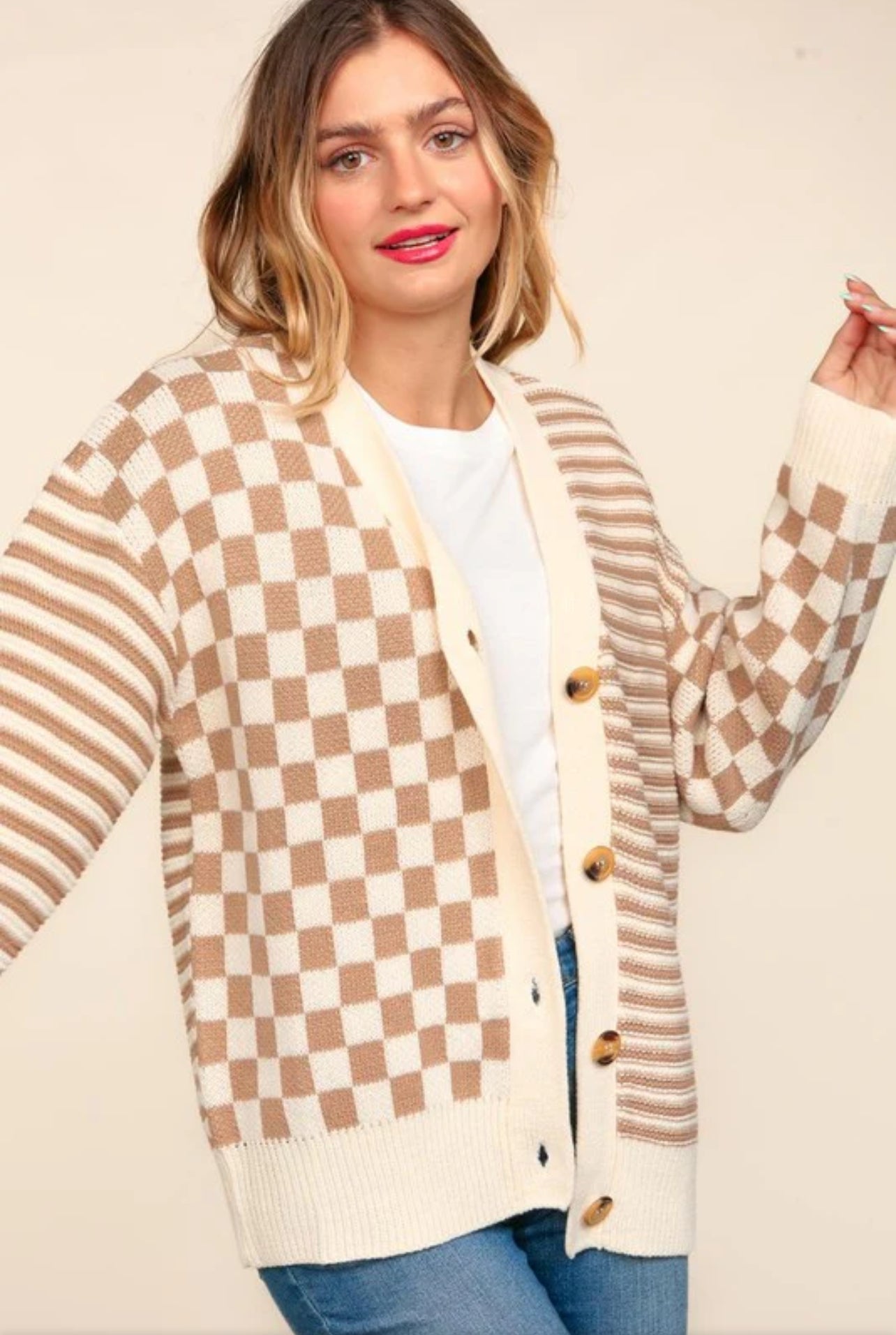 Checkers And Stripes Life Cardigan