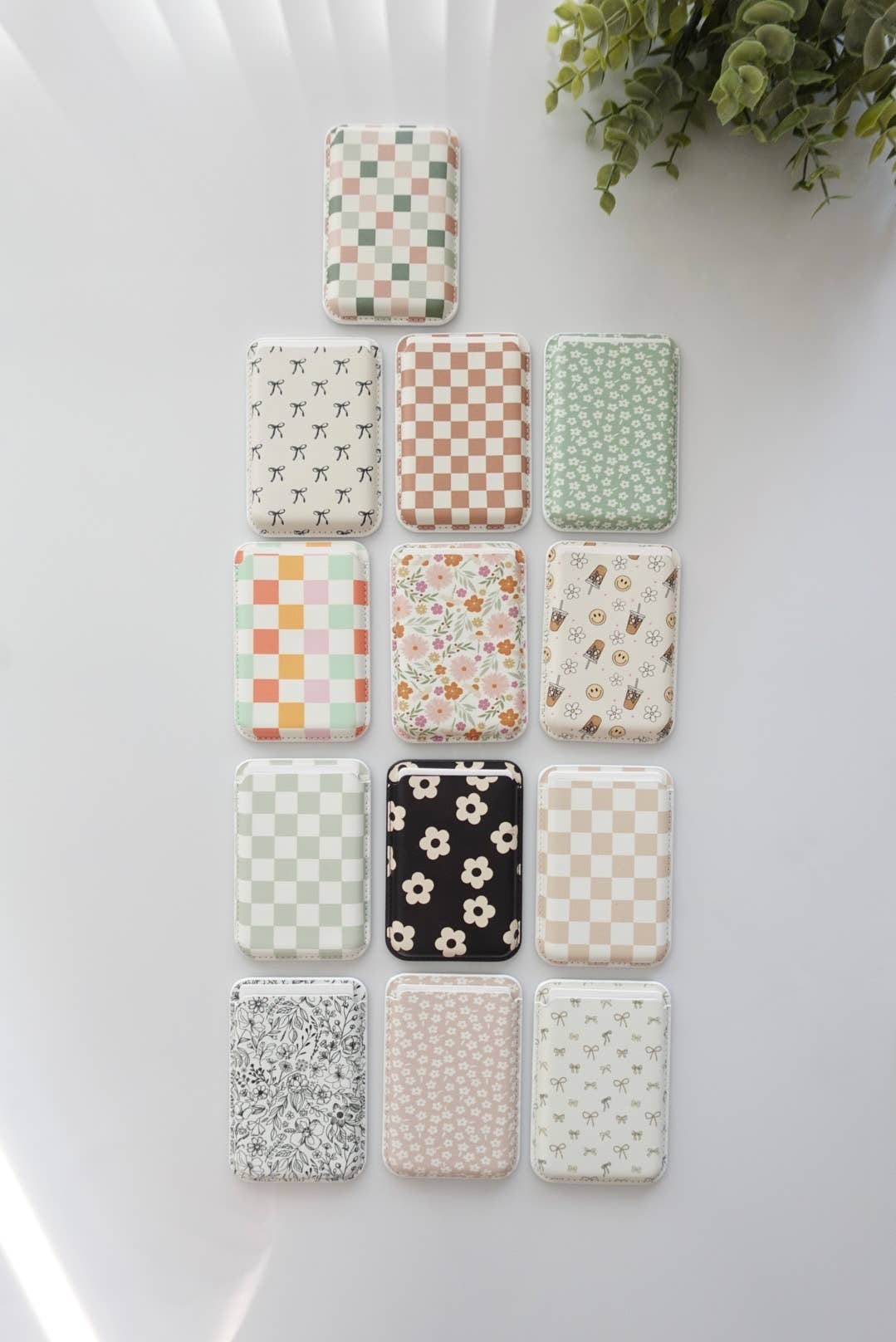 Magnet Phone Wallet, Iphone Magnetic Wallet, Magnet cash wallet: Black Ribbon Bow