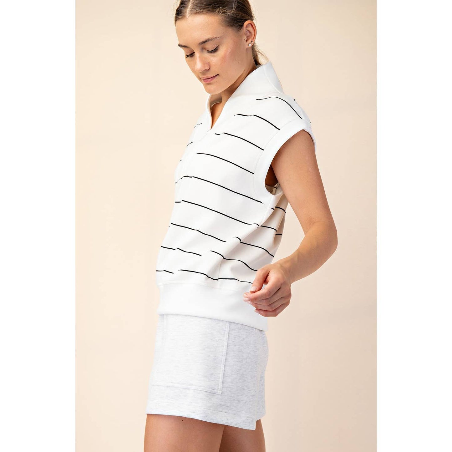 Stripe Luxe Sleeveless Top