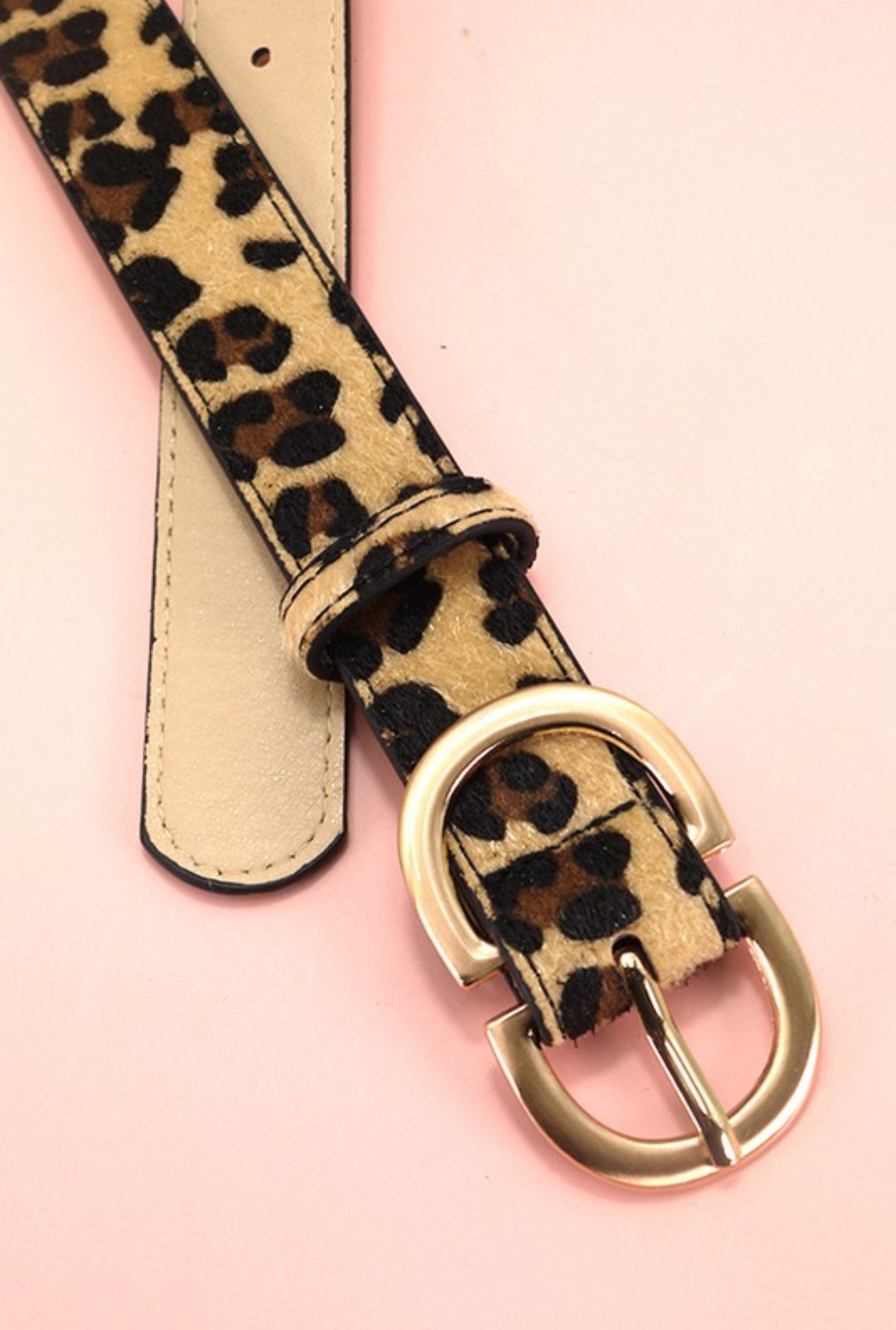 Double Buckle Leopard Belt