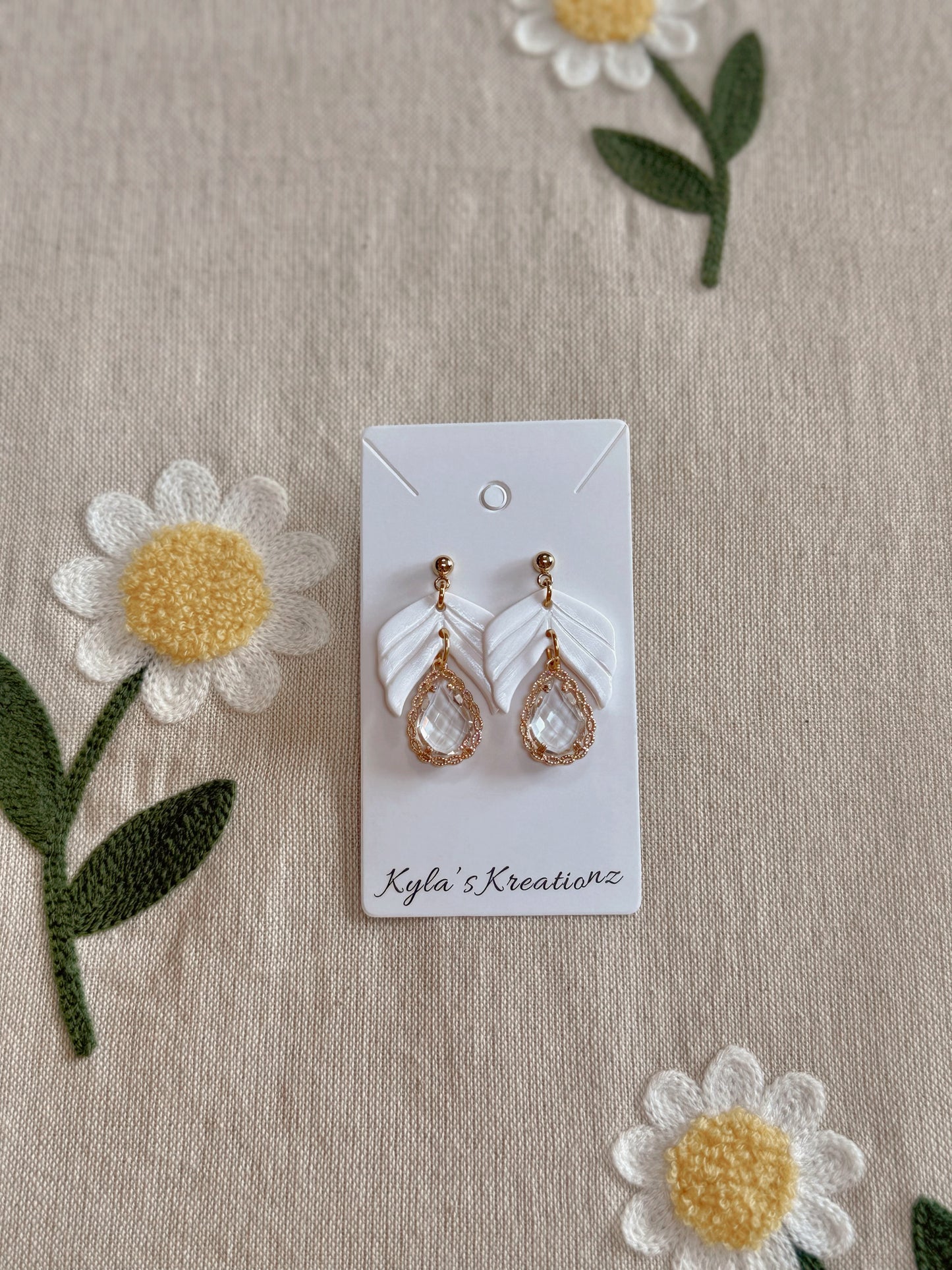 Fancy White Earrings