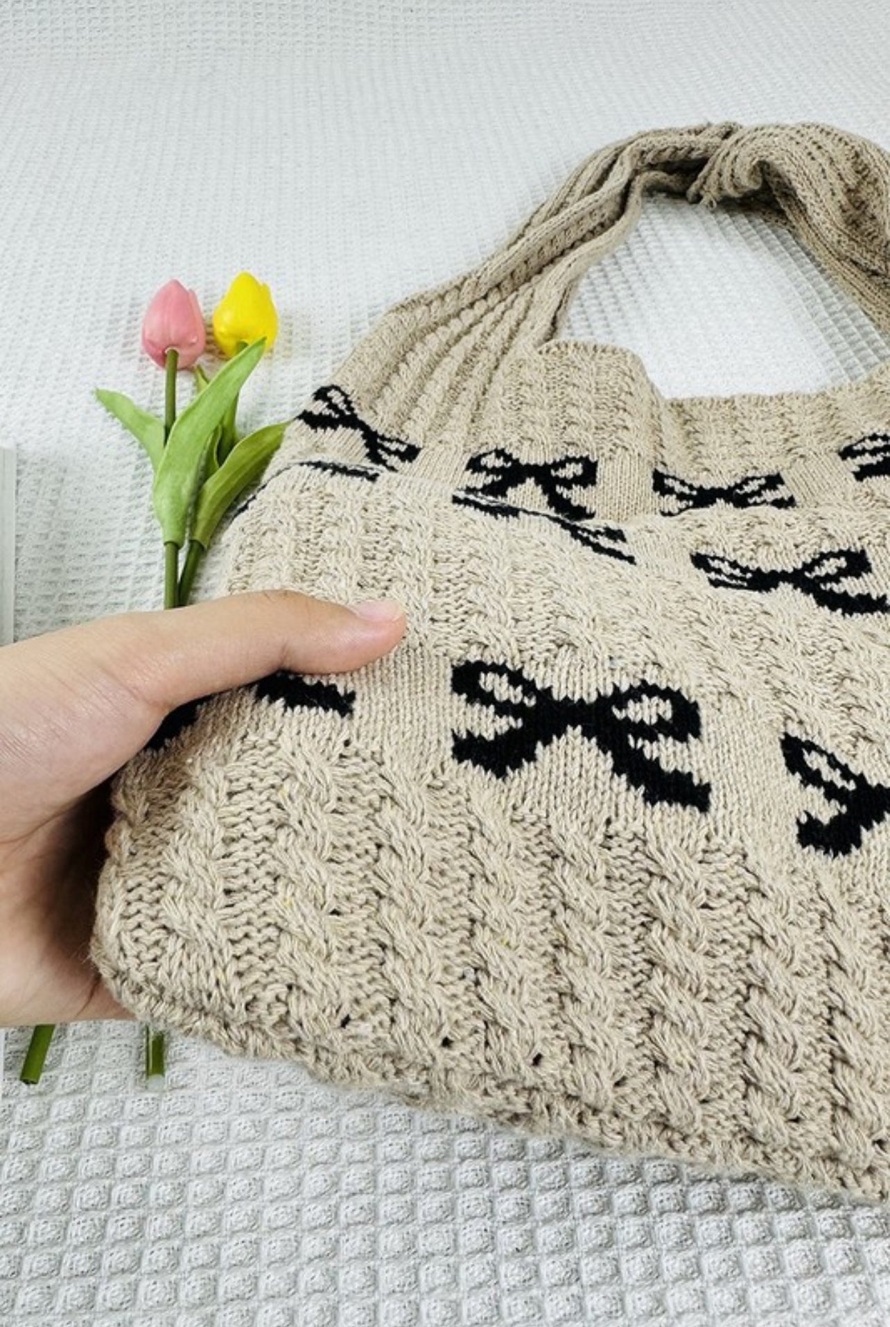 Ribbon Detailed Tote Bag