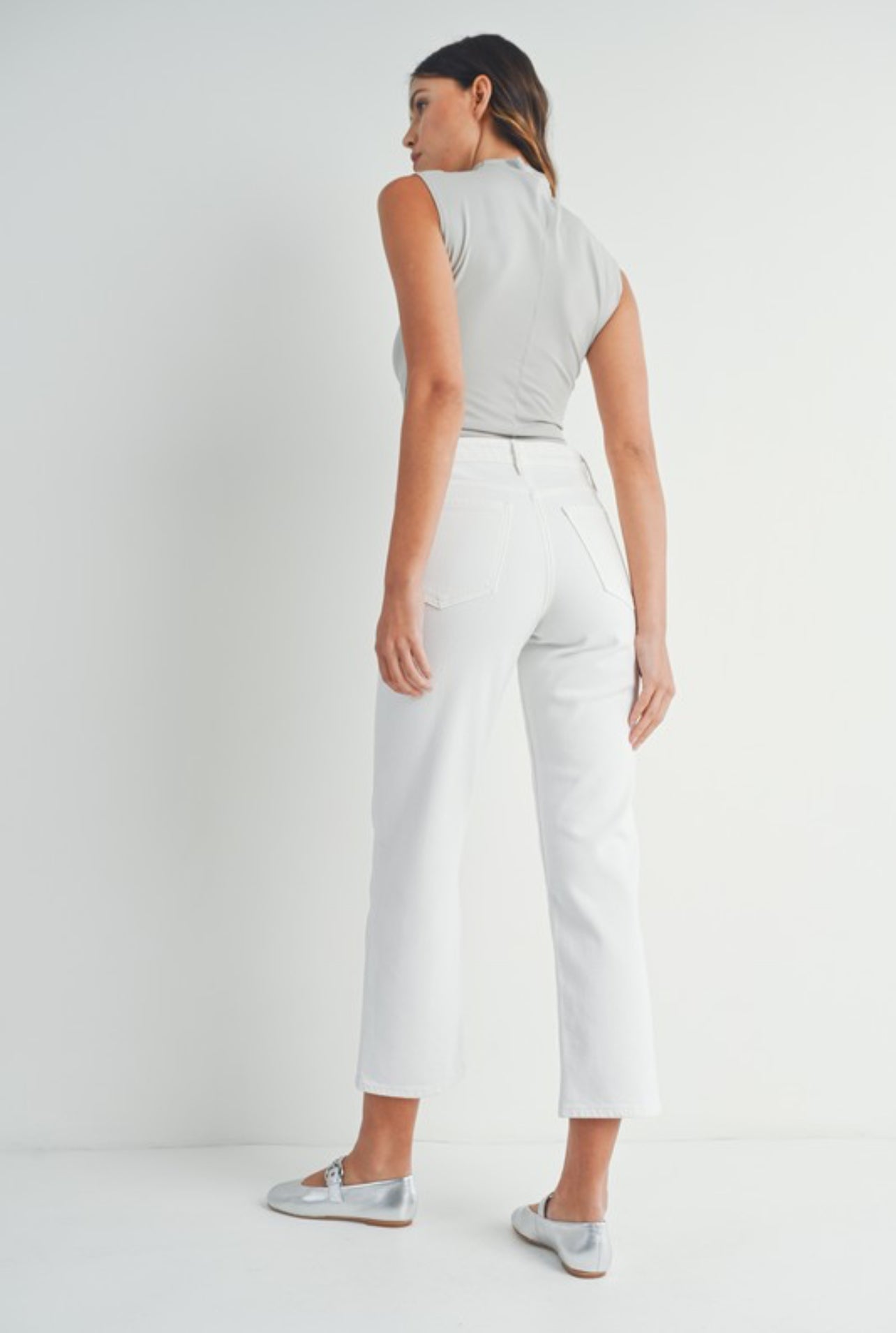 Wait With You White Denim Jeans