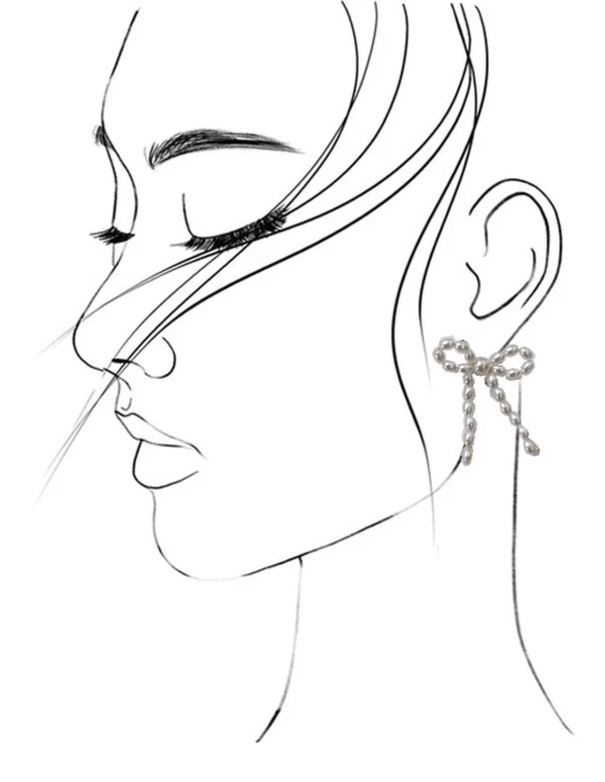 Pearl Ribbon Earrings
