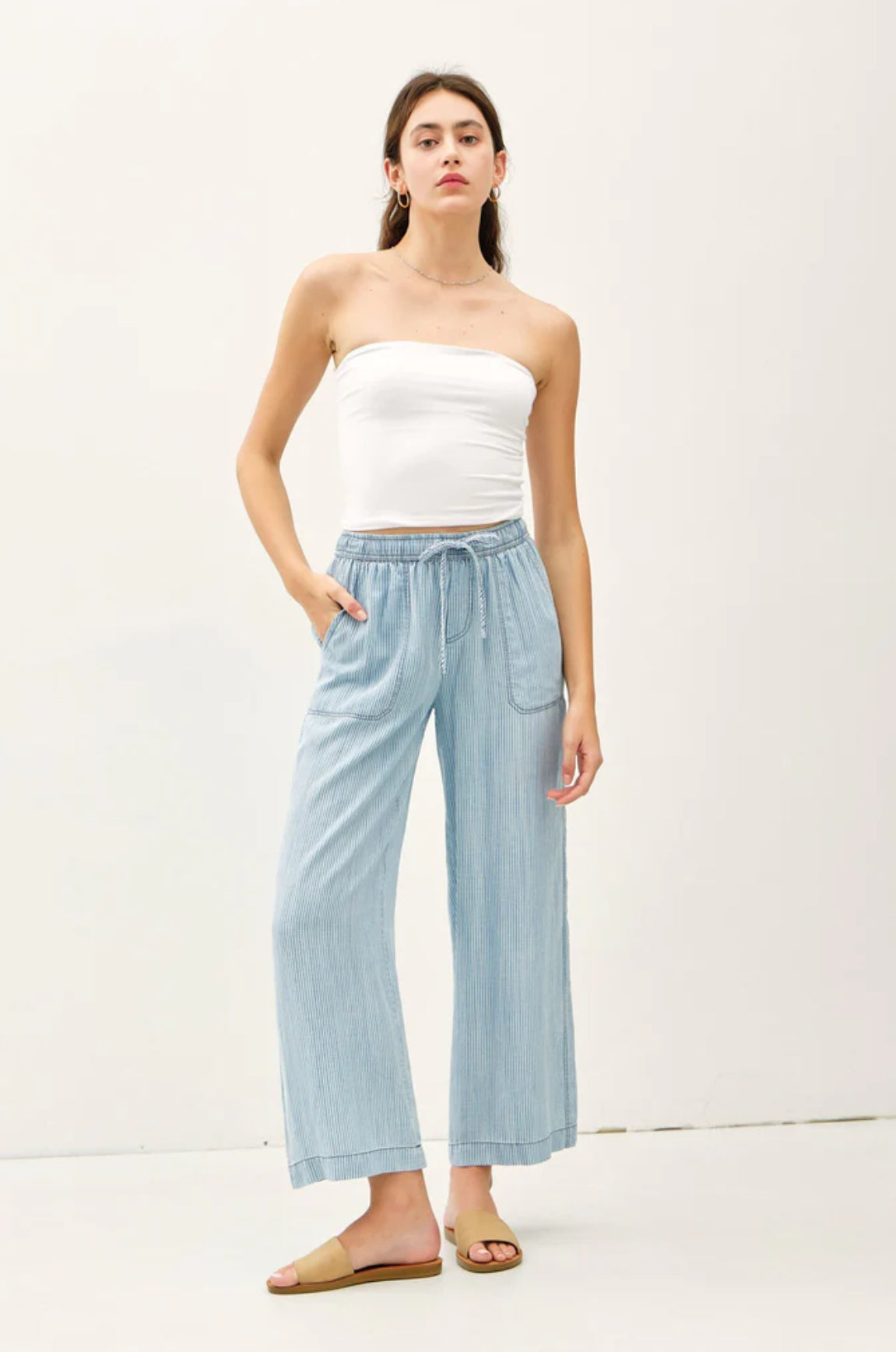 Beachy Stripe Wide Leg Pants