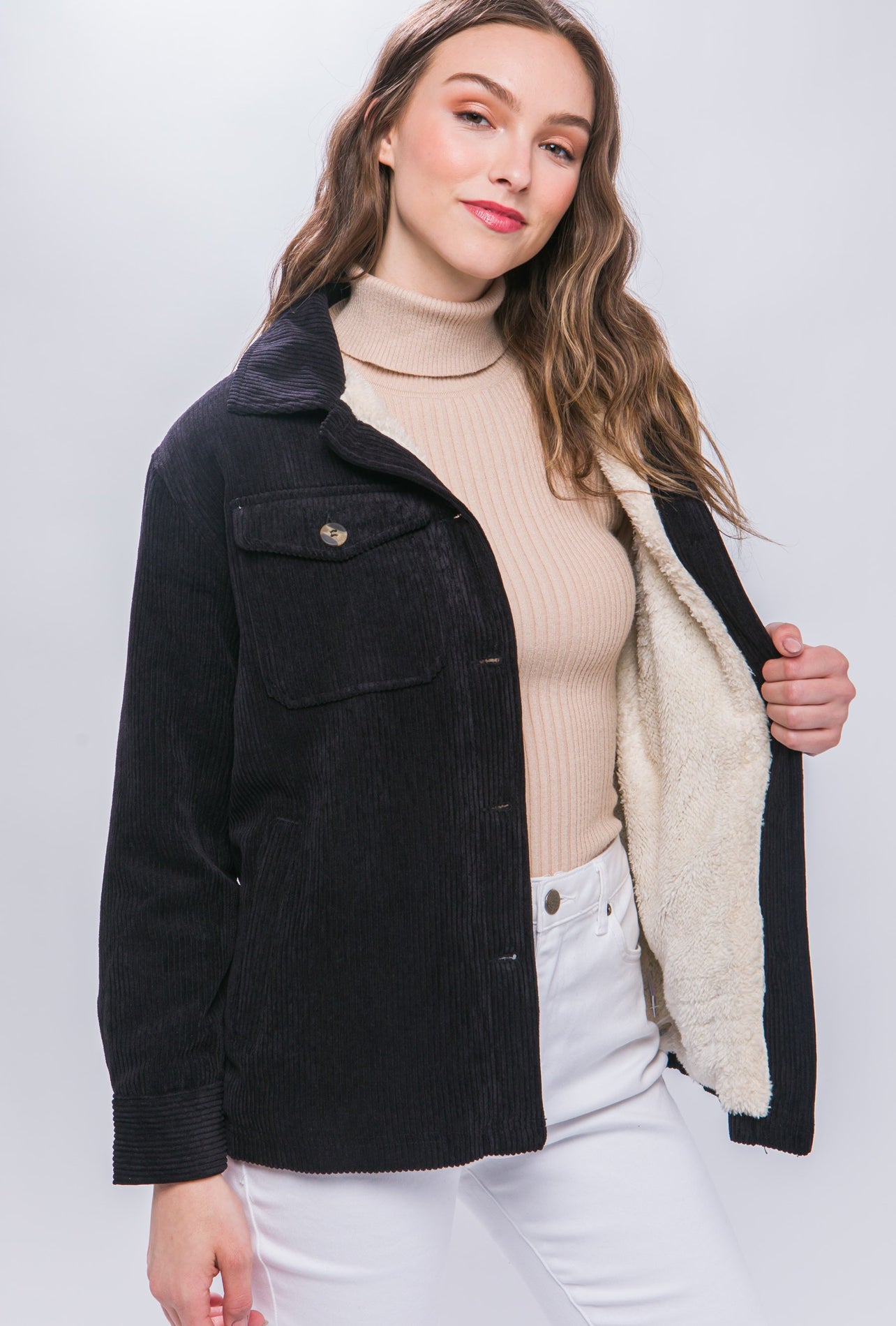 Chills At Bay Shacket In Black