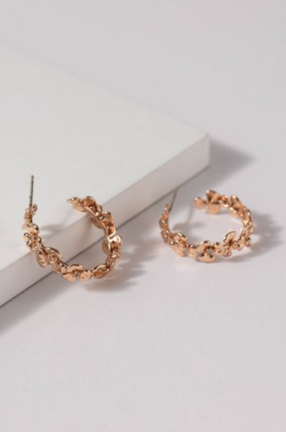 Sweet Floral Notes Hoop Earrings