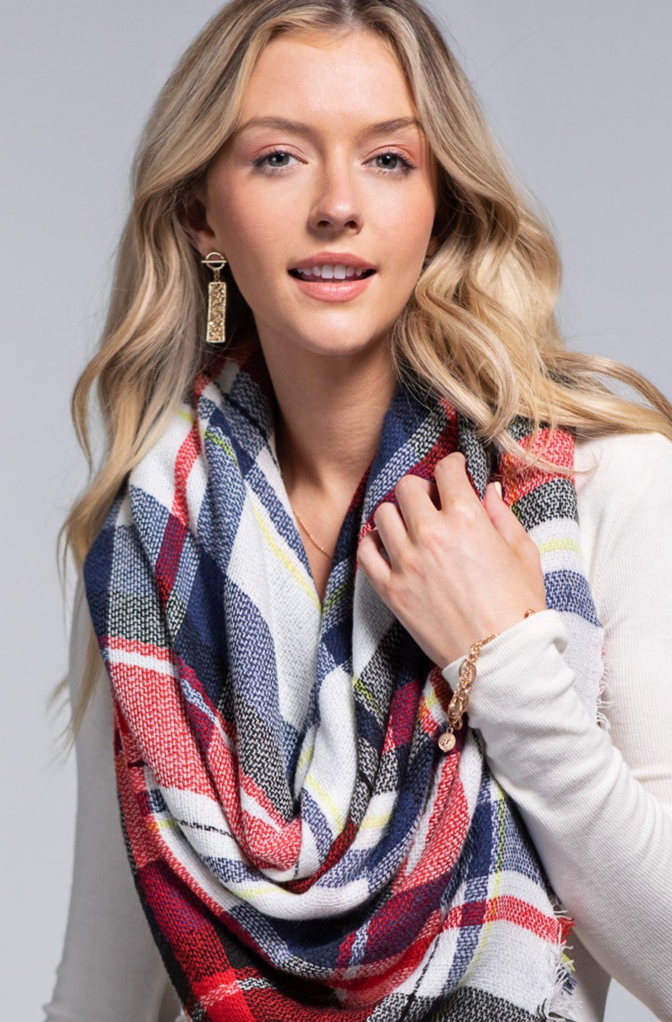 Donna Plaid Wrap Scarf