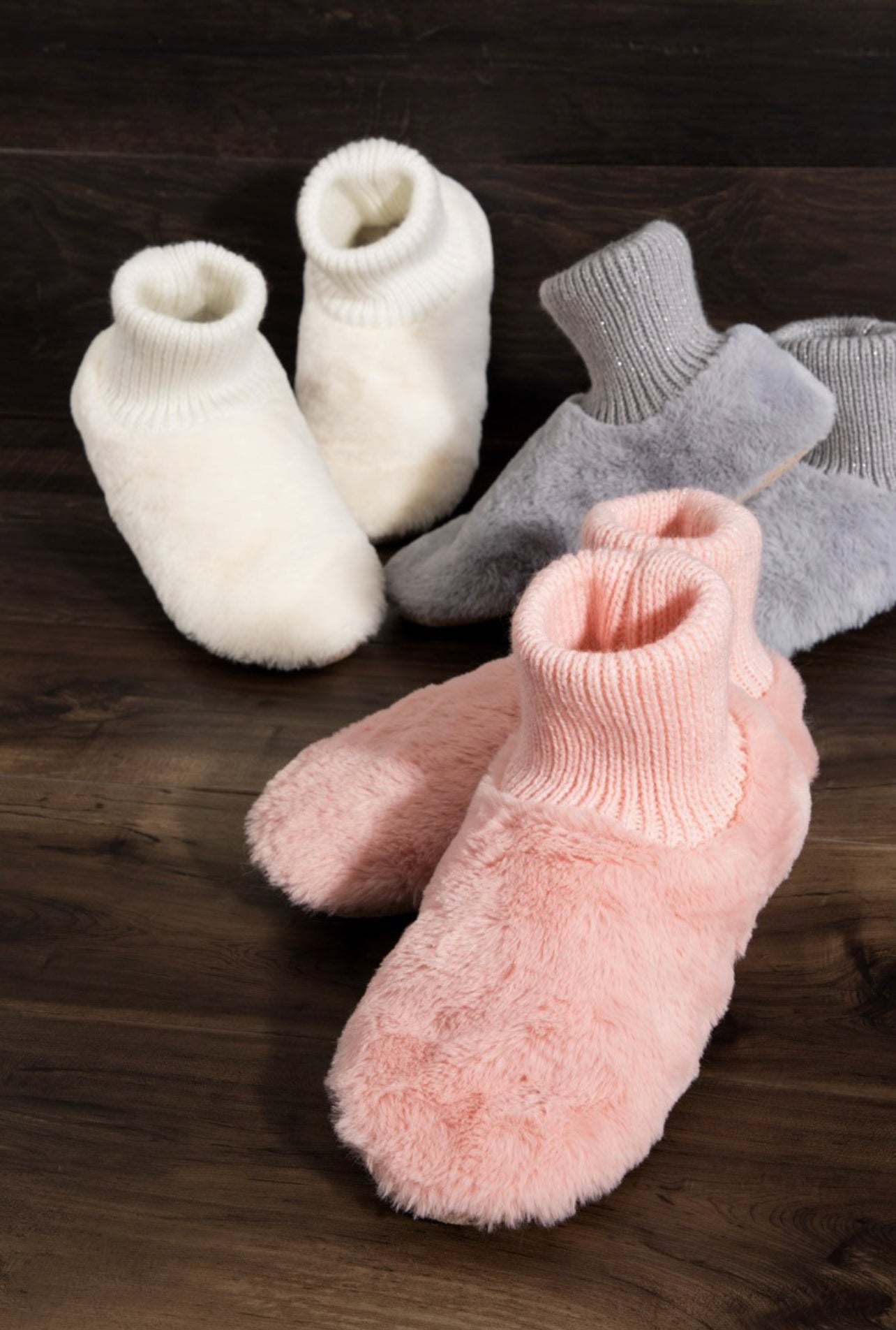 Fuzziest Feet Slipper Booties In Grey