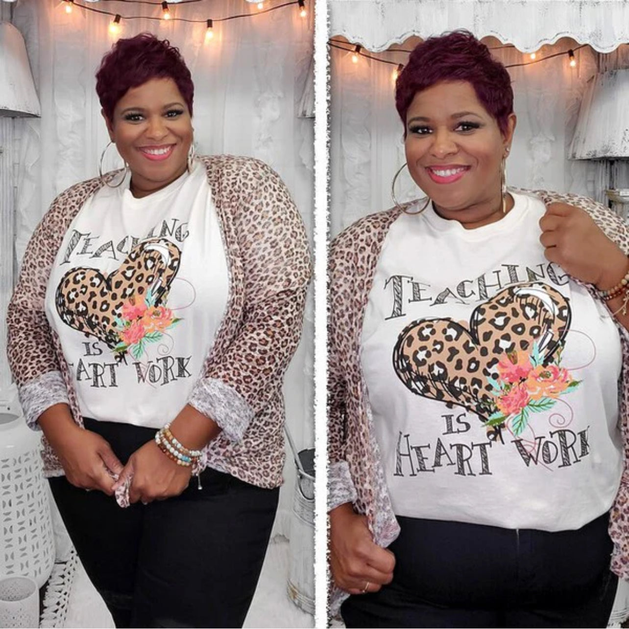 Teaching Is Heart Work Graphic Tee