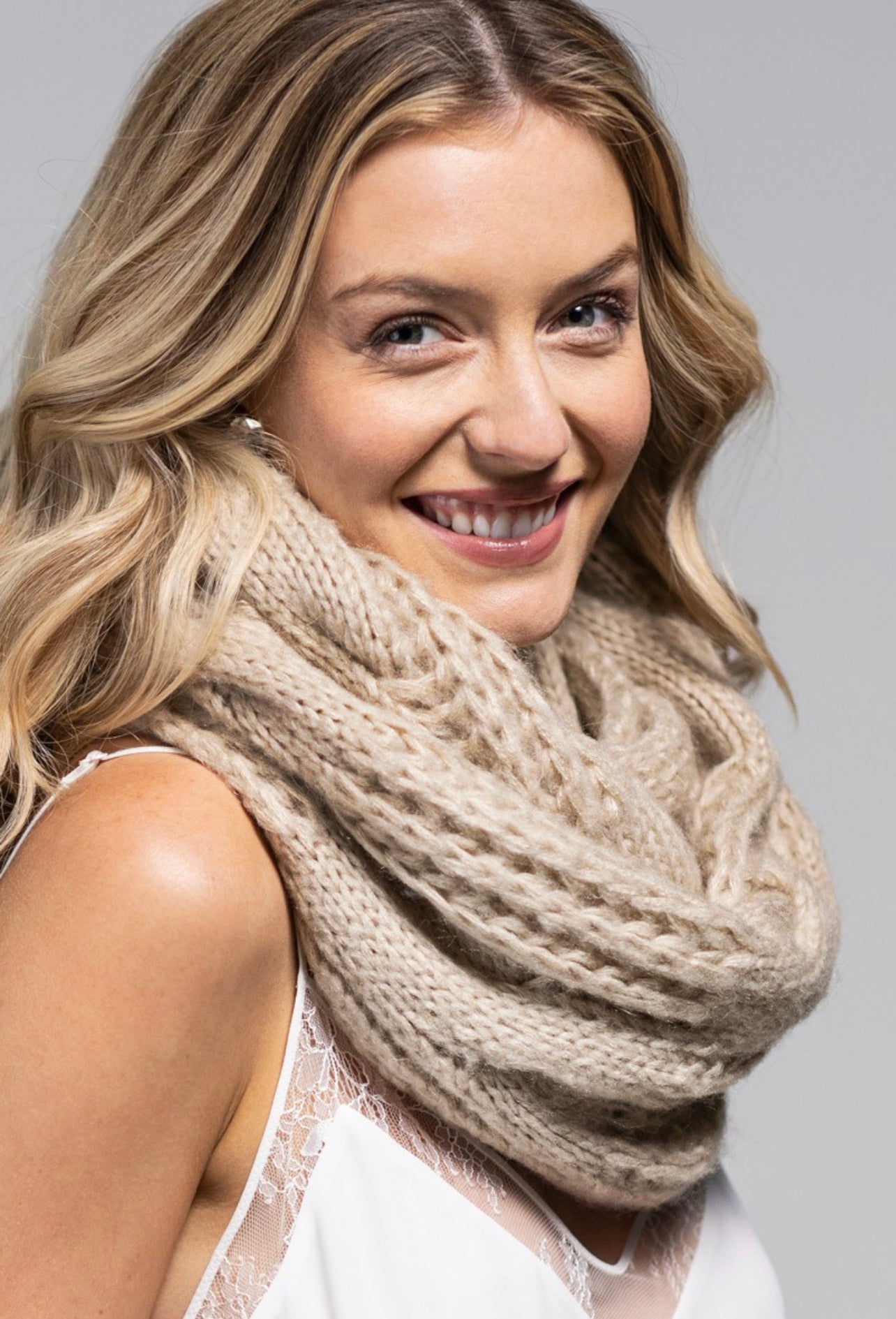 Cable Knit Infinity Scarf