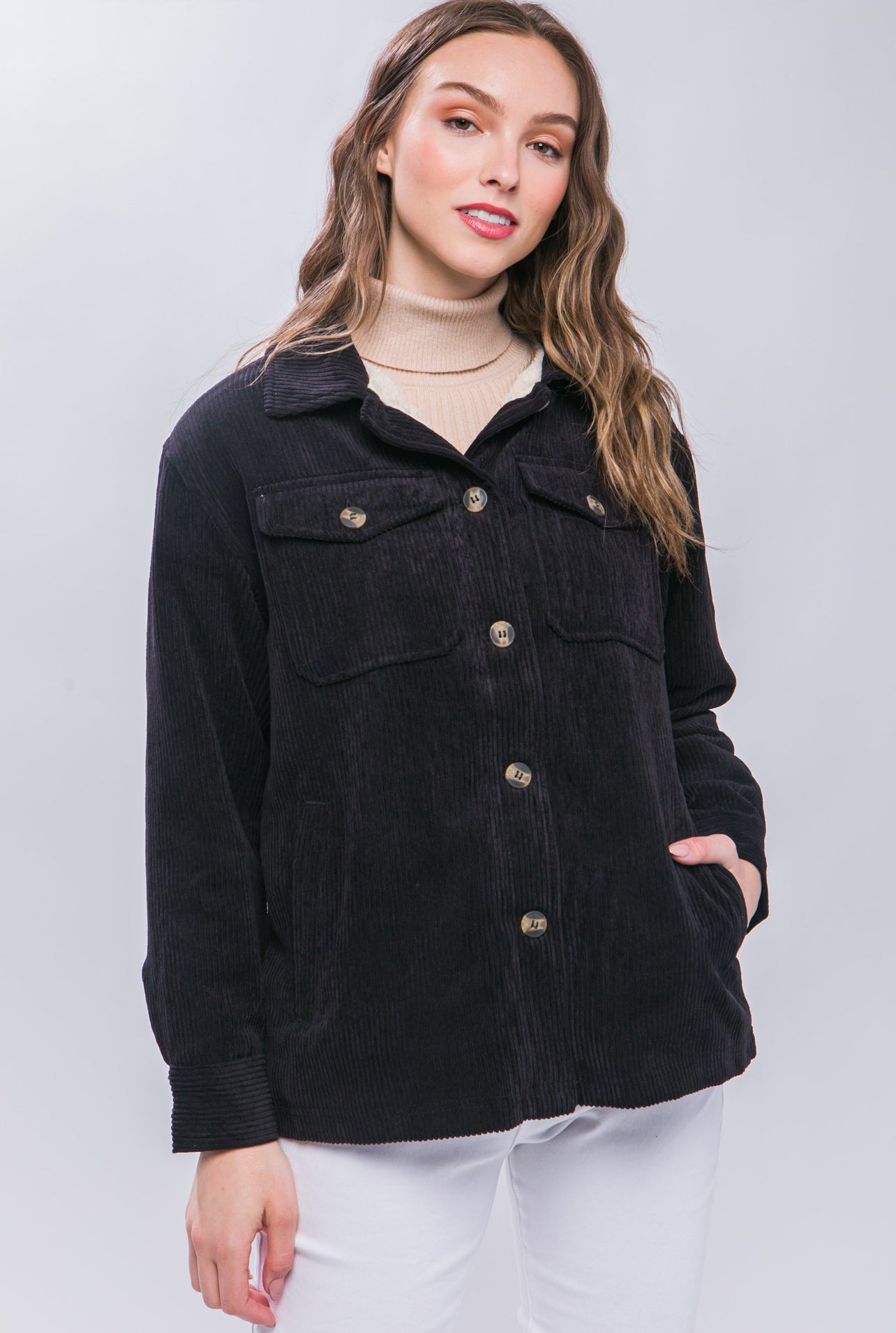 Chills At Bay Shacket In Black