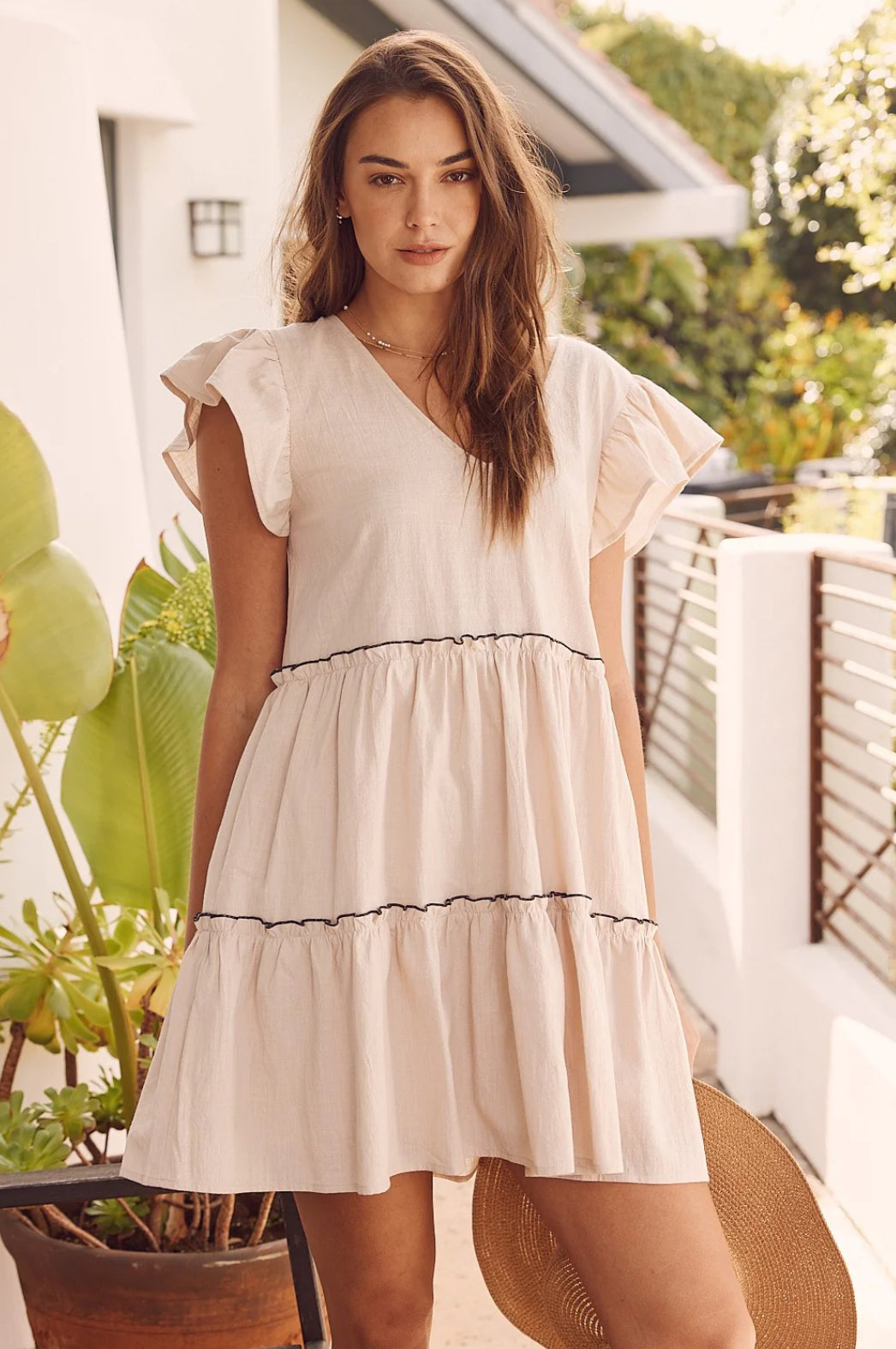 Flirty In Ribbons Tiered Babydoll Dress