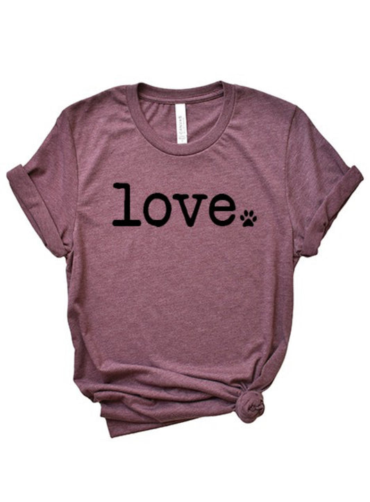 Love Pet Graphic Tee In Plum