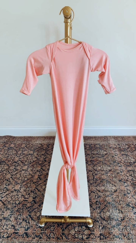 Newborn Gown, Bow, and Hat Set