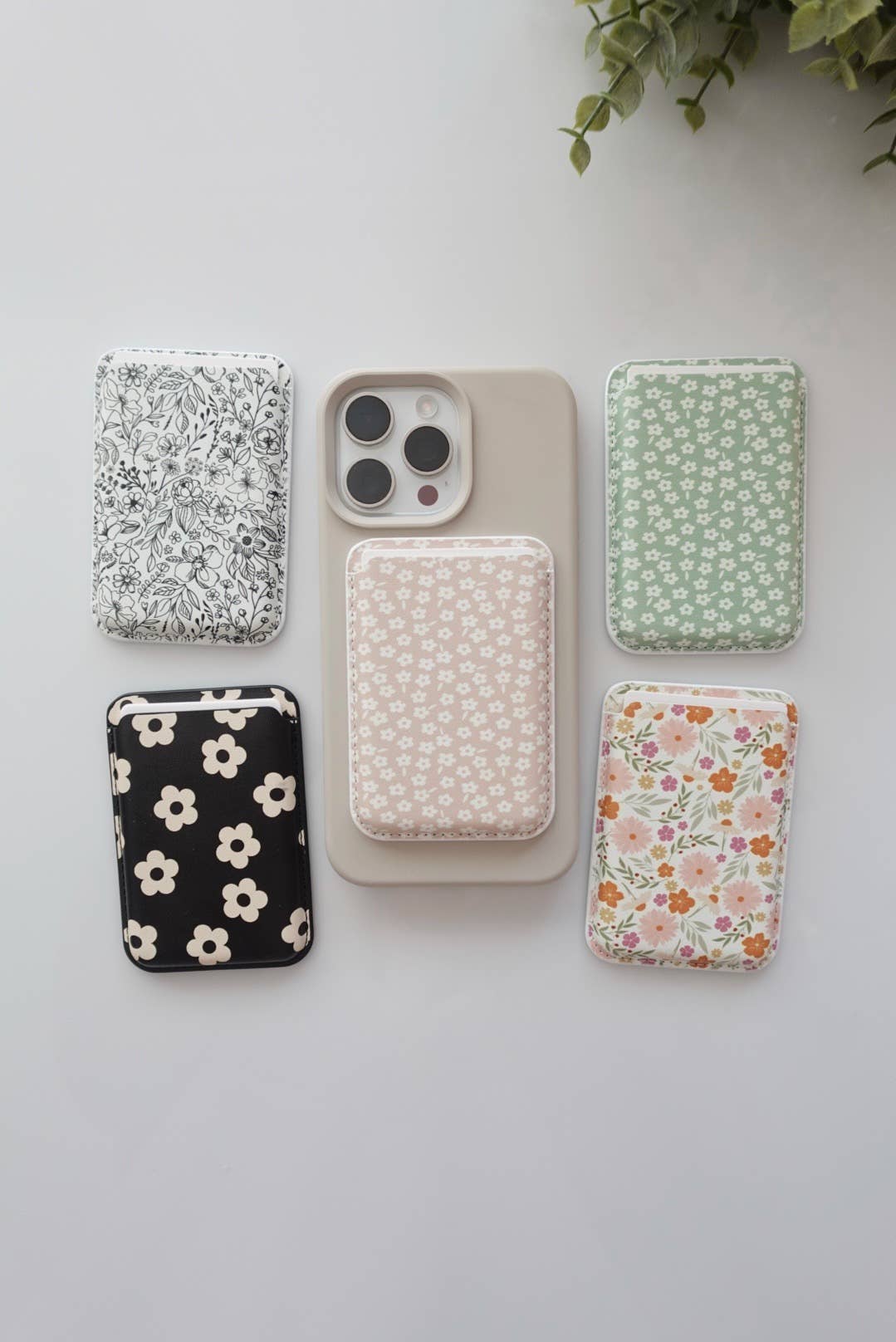 Magnet Phone Wallet, Iphone Magnetic Wallet, Magnet cash wallet: Black Ribbon Bow