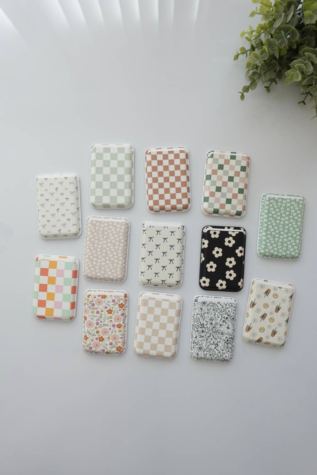 Magnet Phone Wallet, Iphone Magnetic Wallet, Magnet cash wallet: Black Ribbon Bow