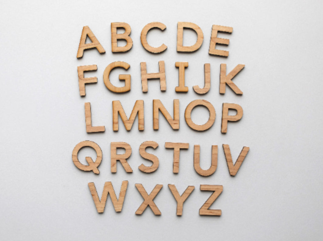 Maple Wooden Uppercase Alphabet Set
