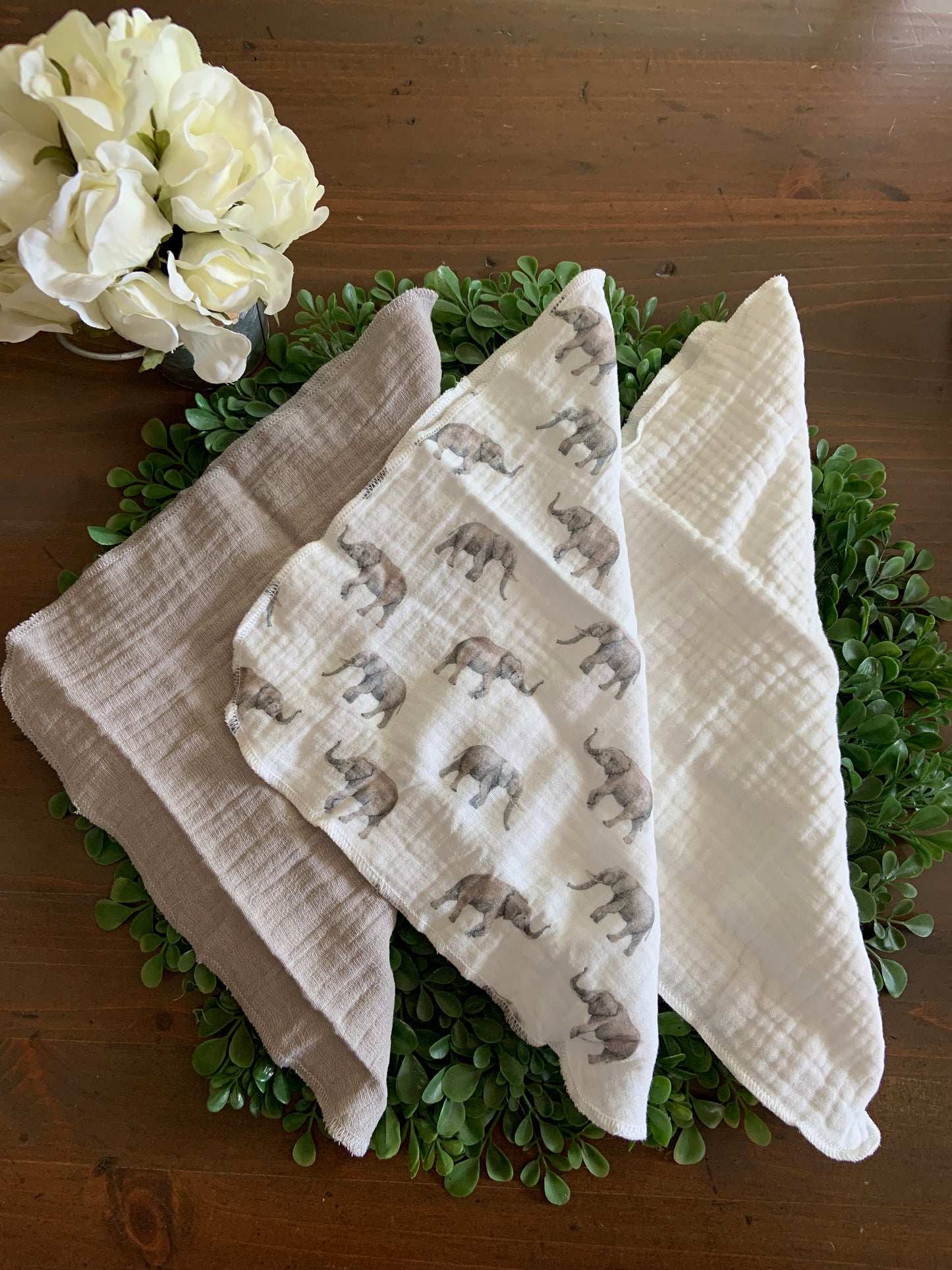 Burp Cloth ~ Elephants