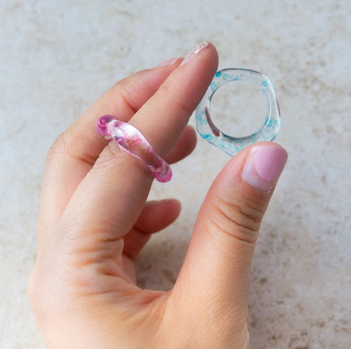 Confetti Wave Ring Set