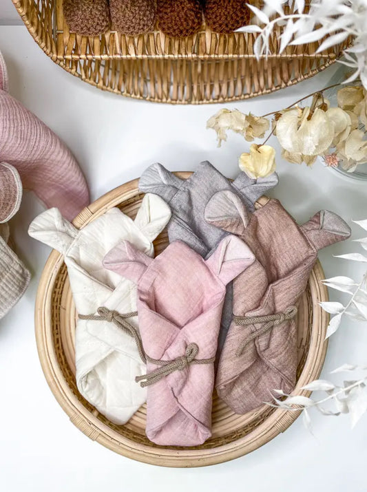 Muslin Bear Newborn Pillow