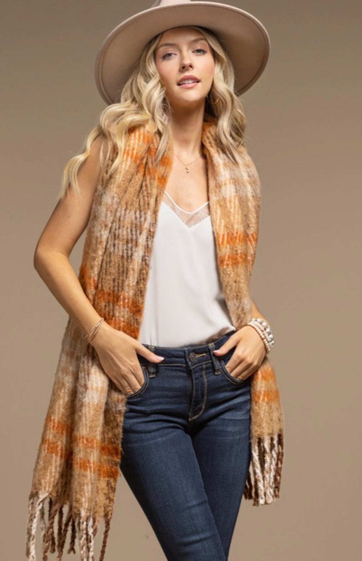Toffee Plaid Scarf