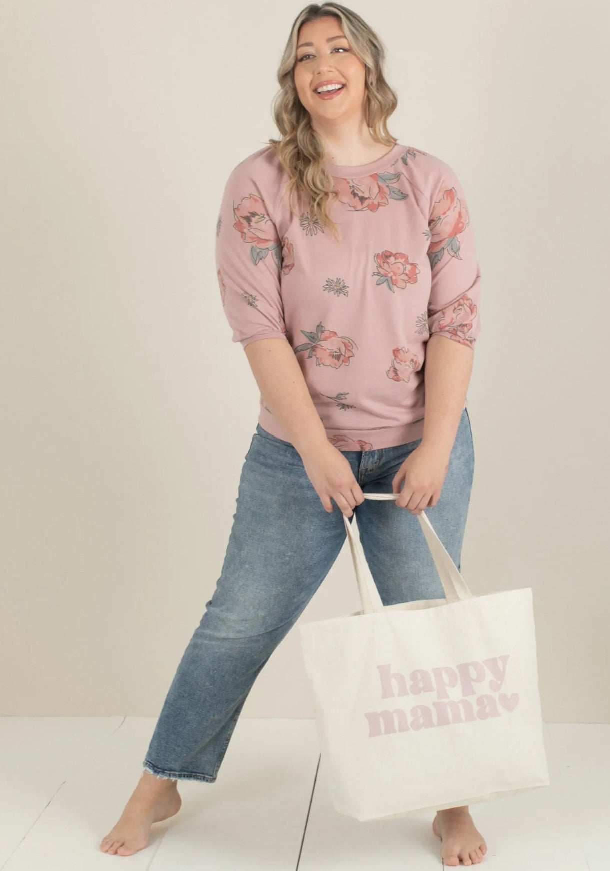 Happy Mama Canvas Tote