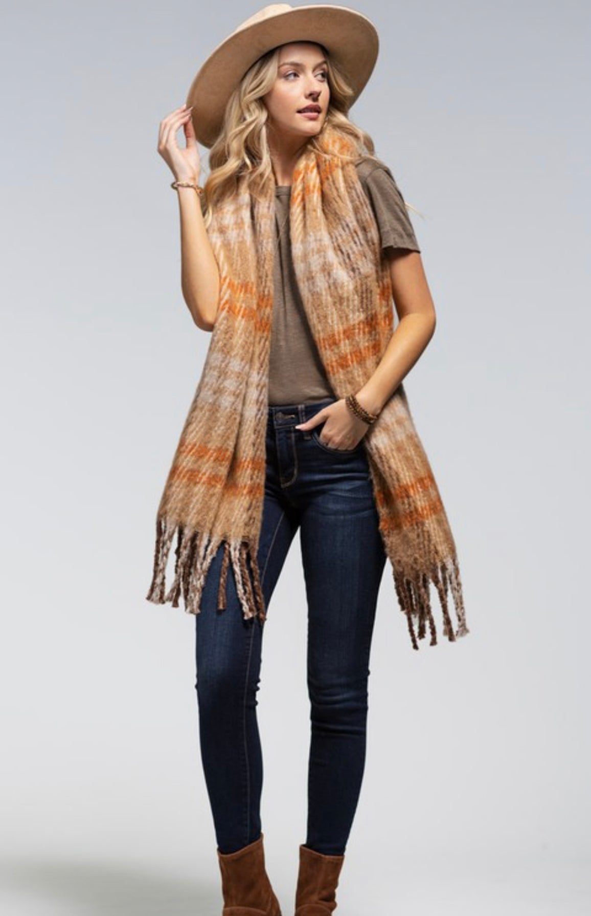 Toffee Plaid Scarf