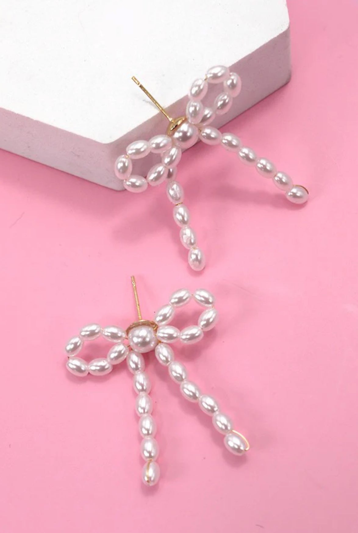 Pearl Ribbon Earrings