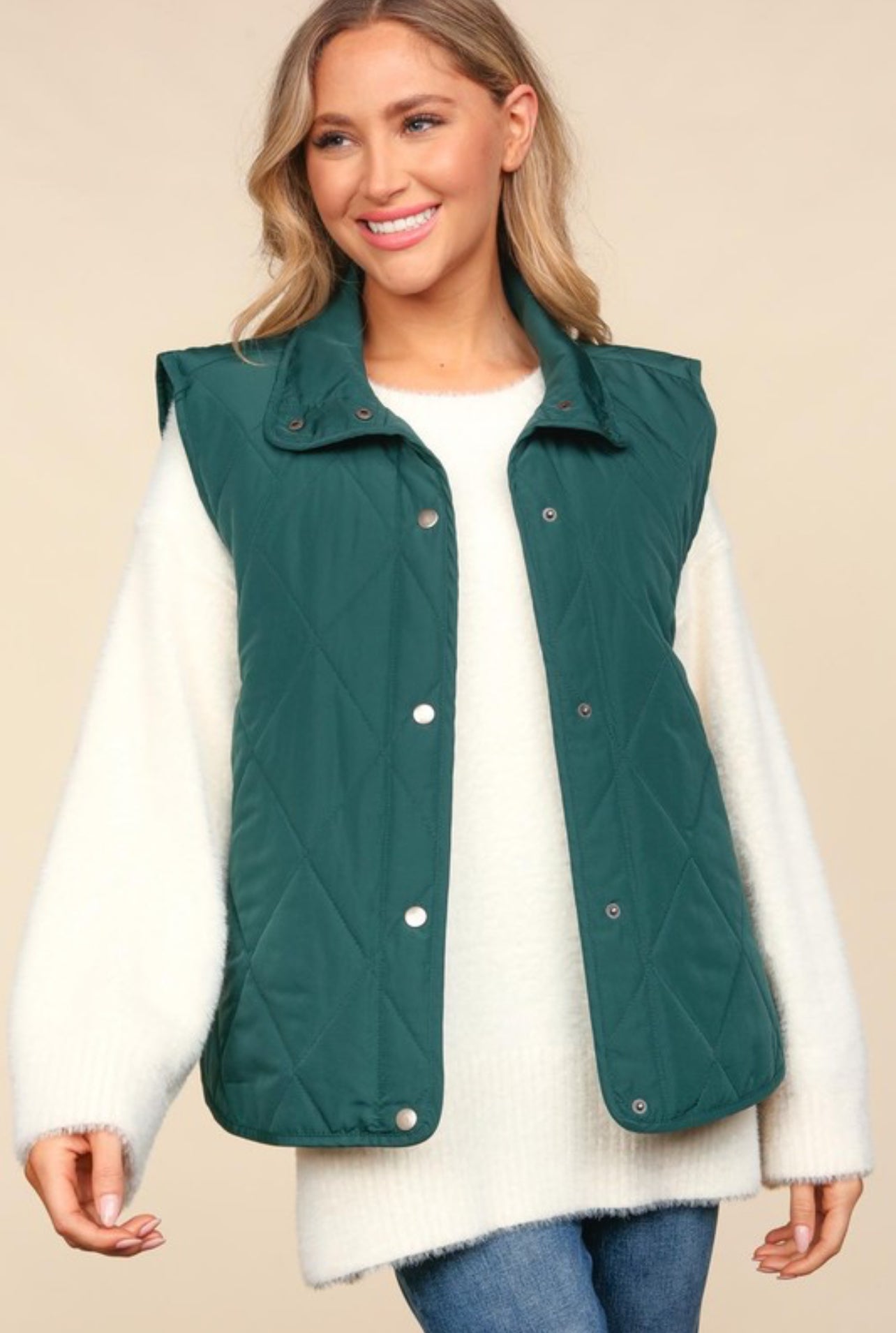 Quilted Warmth Vest In Hunter